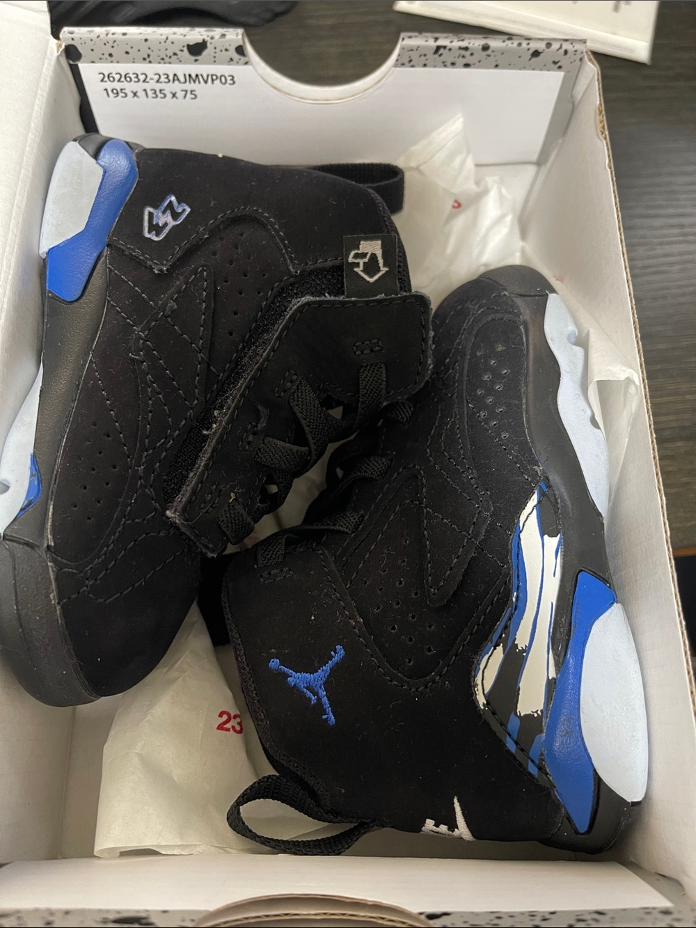 Jordan Kids Black and Blue High-Top Sneaker